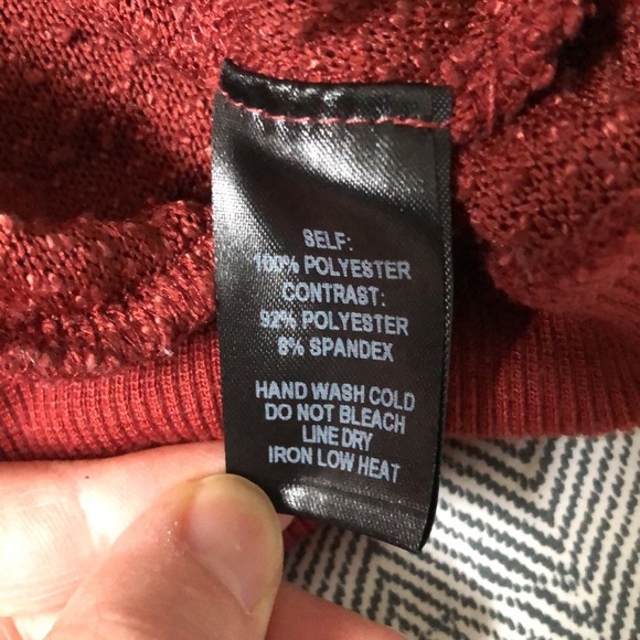 Lulu’s Brick Red Slub Knit Long Sleeve Top - Picture 5 of 6